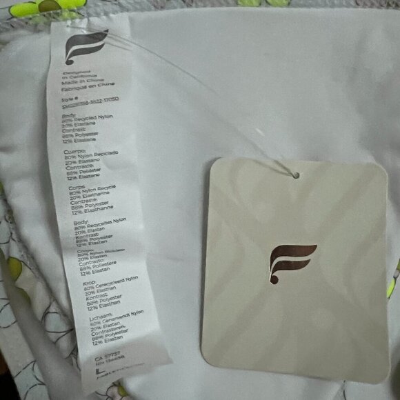 Fabletics Triangle Bikini Swim Top in retro Floral Size L - Picture 4 of 7